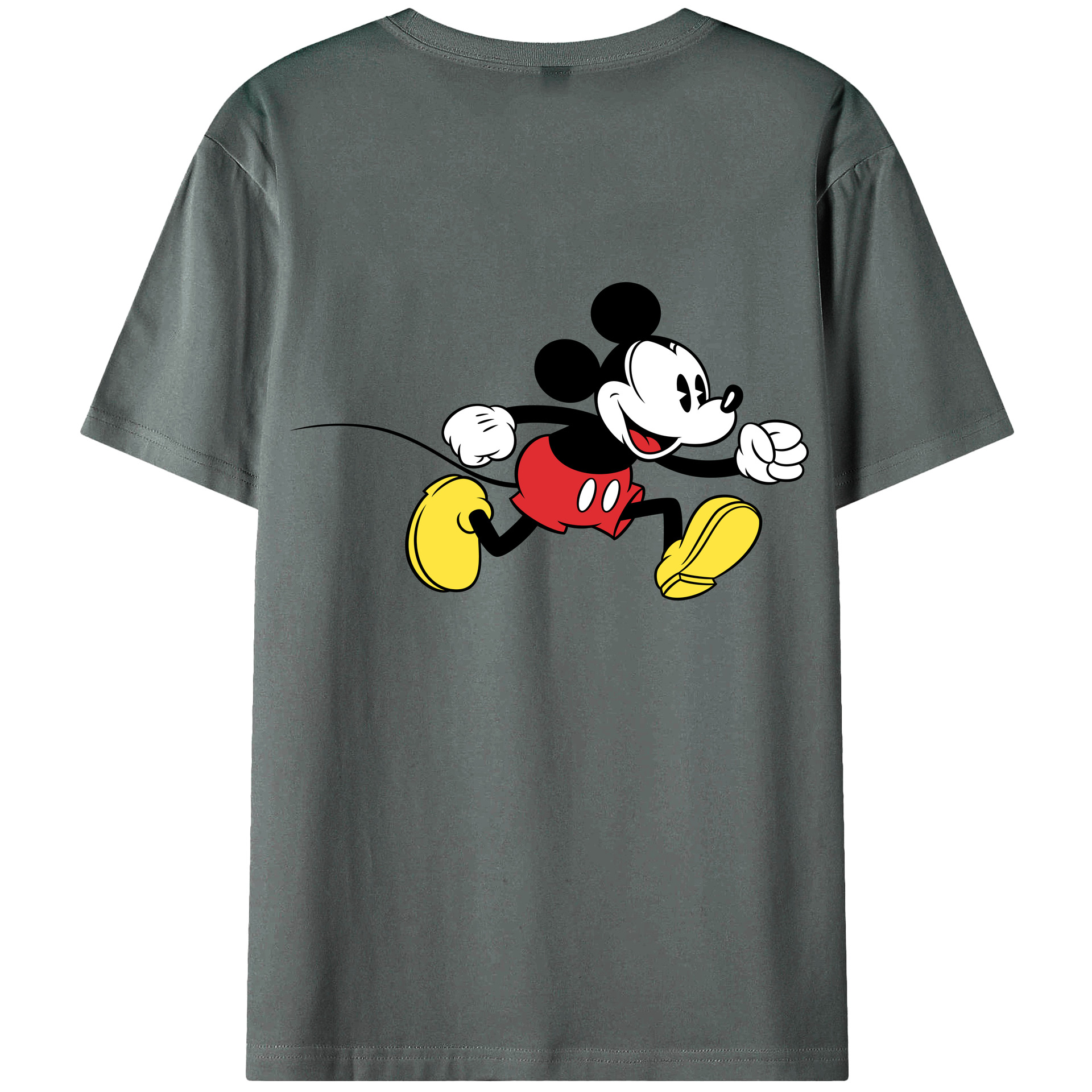 （画像用） ミッキーマウス Mickey Mouse 綿100％ メンズ半袖Tシャツ（バックプリント） 通気性